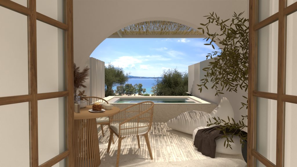 Double Room with Private Pool Land View